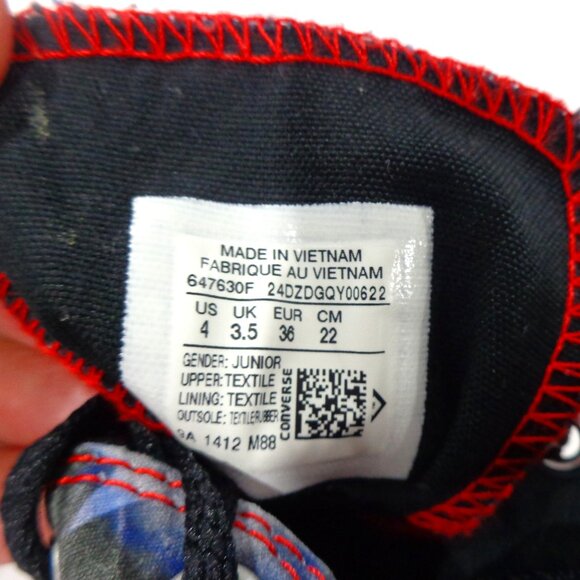 Converse Chuck Taylor All Star Hi Tops American Stars Canvas Sneakers Youth Sz 4 - Picture 3 of 9